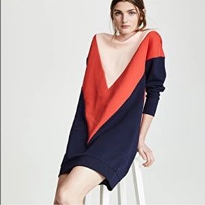 Sweatshirt Dress, Size L / Large, Color Block Midi, Pink Red Blue, Scotch & Soda